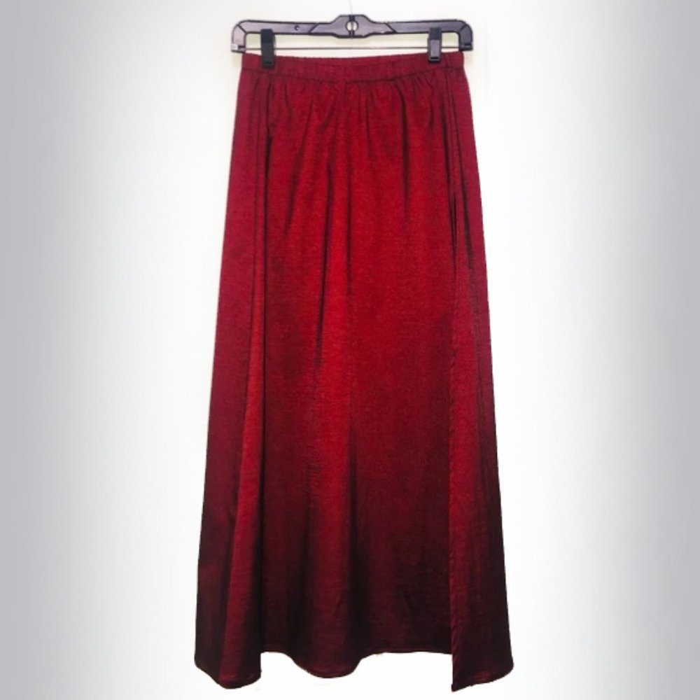 Dark Burgundy Skirt Straight with 1 Slit. Size S
